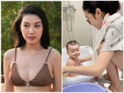 Á hậu Việt lấy chồng hơn 10 tuổi thừa nhận mặc cảm diện bikini sau sinh, cảnh ở nhà chăm con lại quá đẹp