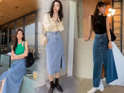 10 gợi ý phối đồ đẹp mê với chân váy denim xẻ tà, nàng áp dụng theo là hack chân dài ảo diệu