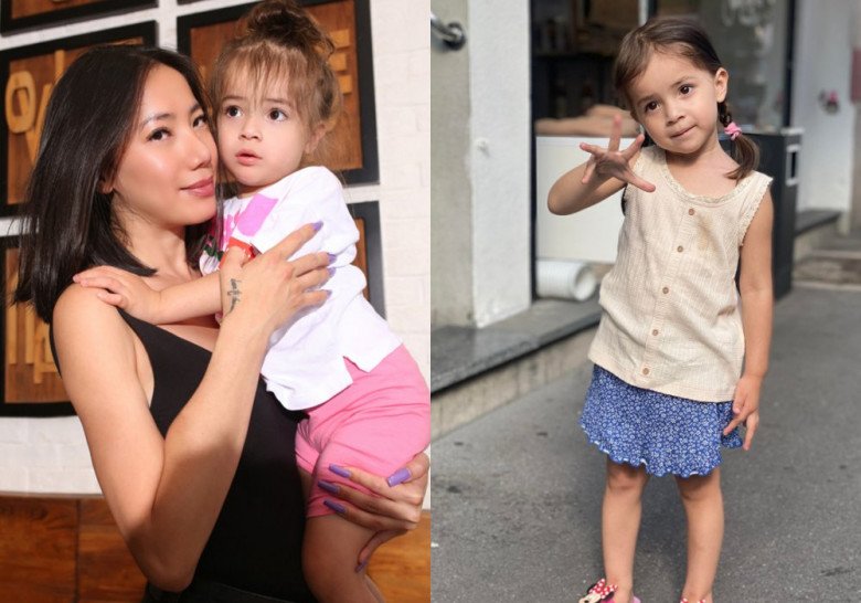 Con gái lai của cựu người mẫu xinh đẹp từ nhỏ.