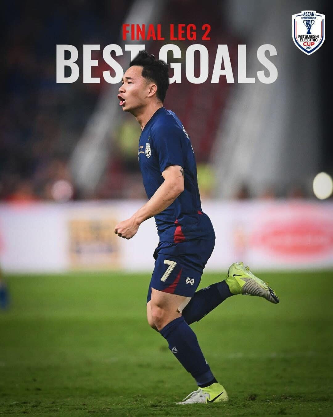 Supachok đoạt giải Bàn thắng đẹp nhất chung kết lượt về ASEAN Cup. Ảnh: ASEAN Cup 2024