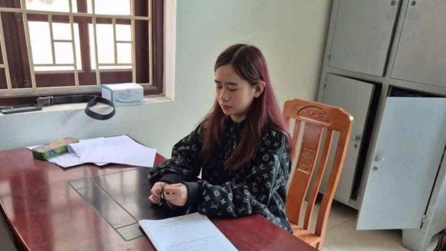 Đồng Thị Thu tại cơ quan công an