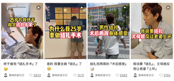 Các video Liu chia sẻ về chủ đề Nhật ký triệt sản trên trang cá nhân. Ảnh: Xiaohongshu
