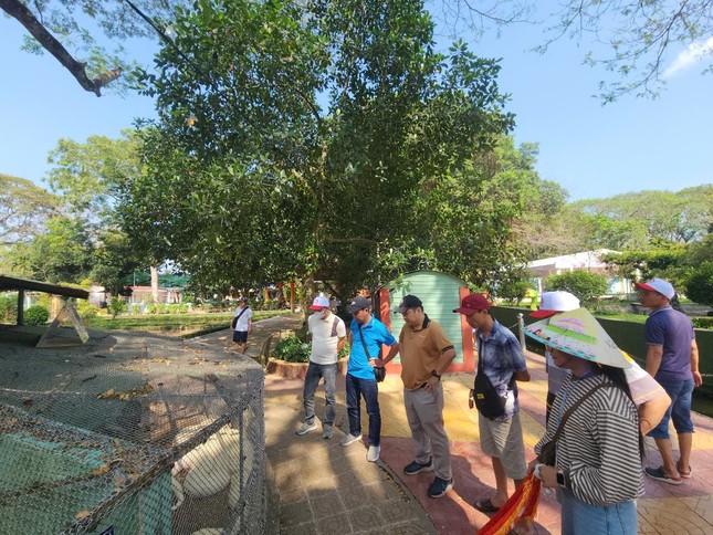 Du khách chiêm ngưỡng trăn bạch tạng nặng hơn 90kg.