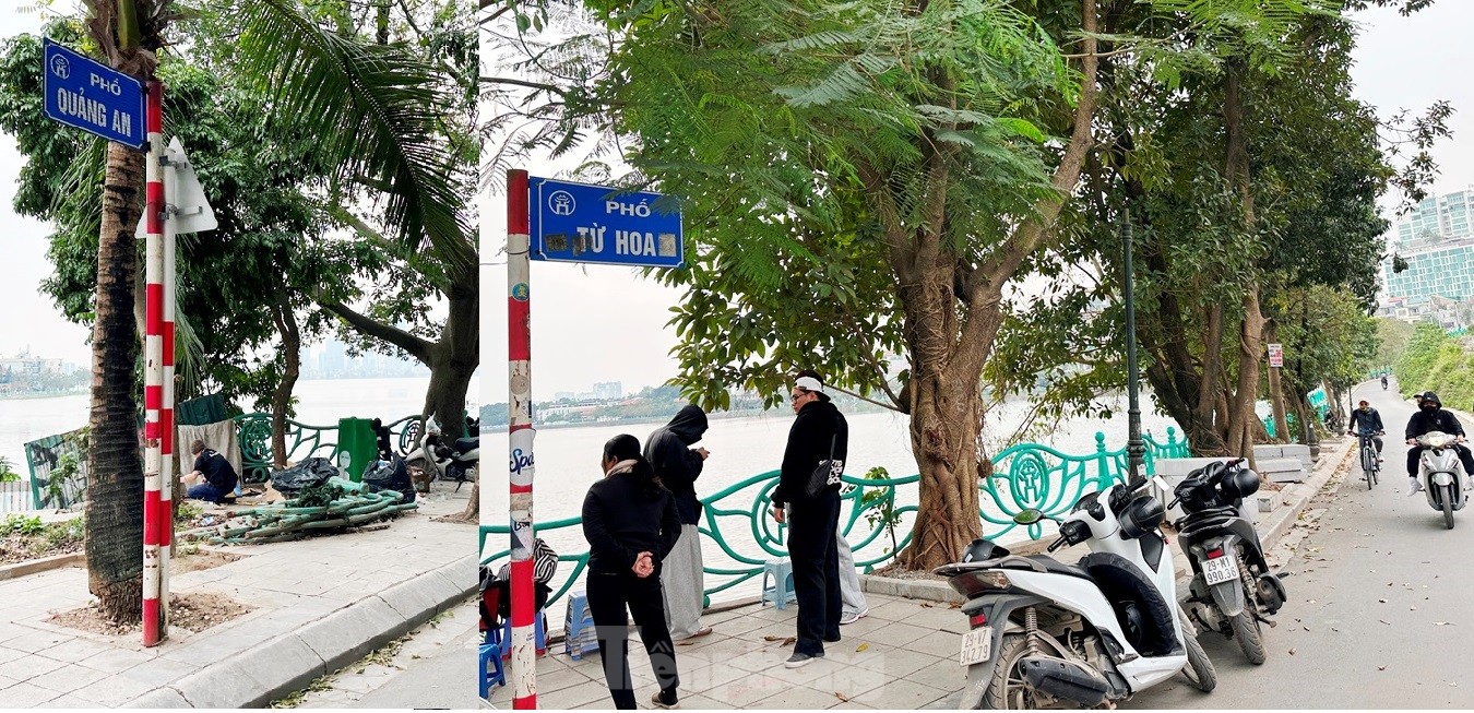 Tuyến đường ven Hồ Tây đoạn phố Quảng An và Từ Hoa hiện nhỏ hẹp, mặt đường rộng chỉ 3 đến 5 mét.