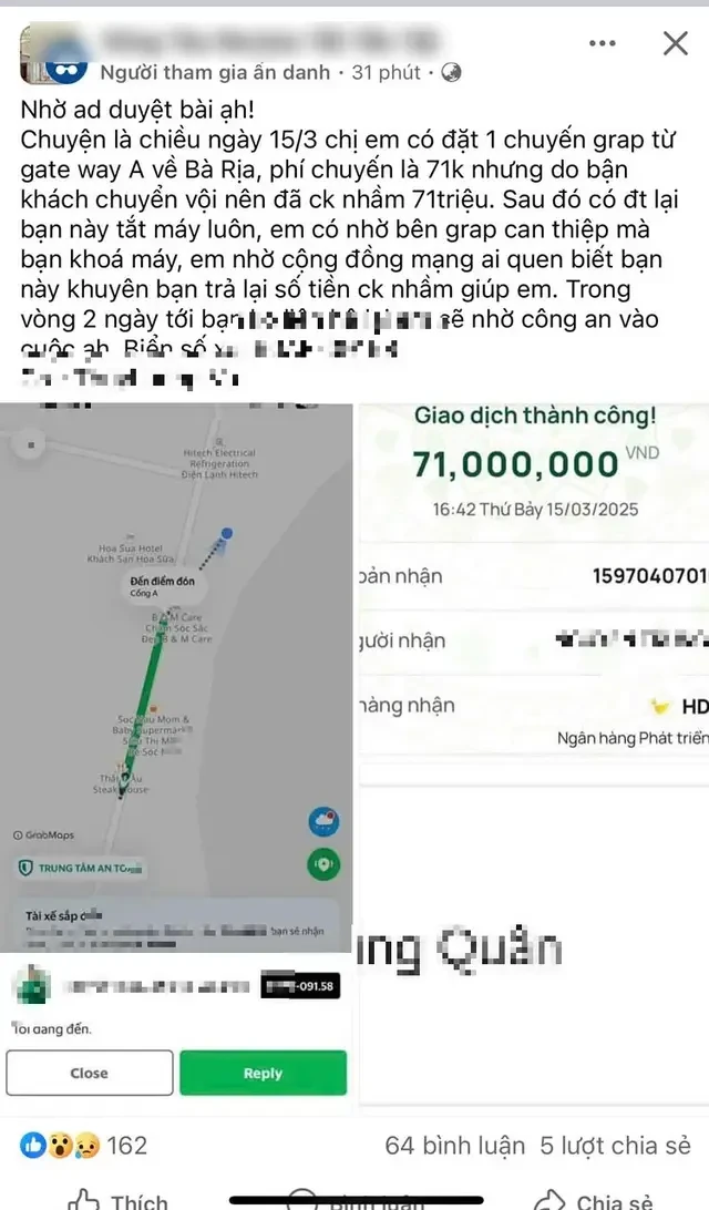 Chị L. cho biết do nhiều lần chuyển số tiền lớn nên khi có sinh trắc học thì theo thói quen vẫn đưa mặt vào để quét.