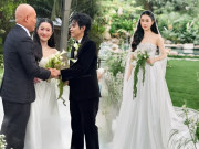 Giải trí - Lễ thành đôi của Vũ Cát Tường - Thu Trang: Bố vợ đưa con gái bước lên lễ đường, bố ruột chúc: "Con cháu đủ đầy"