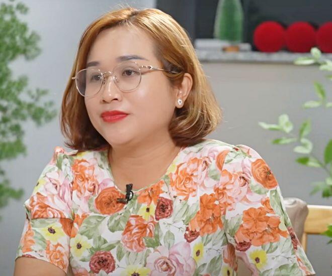 Chị Trâm Anh tại chương trình Tâm sự mẹ bỉm sữa. Ảnh: Tâm sự mẹ bỉm sữa