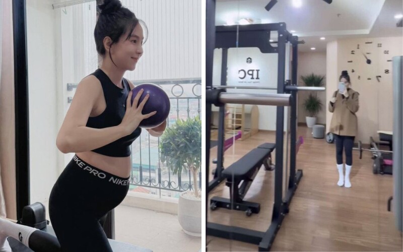 Vốn là người yêu thể thao, Mai Ngọc duy trì thói quen tập luyện ngay cả khi mang thai. Những bài tập pilates và gym nhẹ nhàng giúp cô vừa giữ dáng, vừa tăng cường sức khỏe cho mẹ và bé.