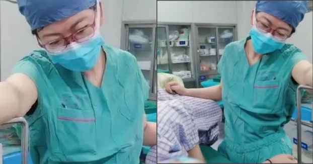 Vị bác sĩ đưa ra lời khuyên với sản phụ.