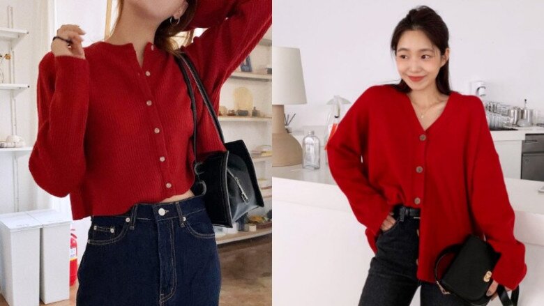 Chị em cũng có thể sơ vin áo cardigan hoặc chọn thiết kế dáng ngắn phối cùng quần cạp cao để trông gọn gàng và cao ráo hơn.