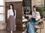 Thời trang - 4 kiểu váy kết hợp với áo sơ mi vào mùa xuân, chị em dáng người nào mặc cũng đẹp làm bạn bè phải ghen tỵ