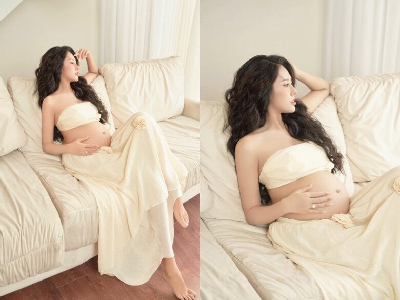 Người đẹp tự tin khoe sắc vóc trong bộ ảnh bầu đầy gợi cảm.