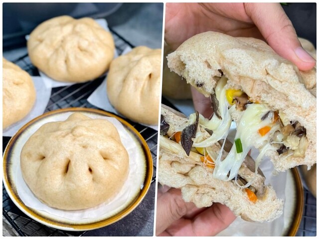 Cách làm bánh bao nguyên cám nhân thịt gà thập cẩm siêu ngon, cả nhà tha hồ ăn sáng