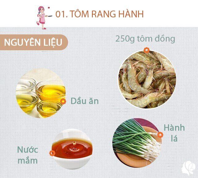 Chuẩn bị: 250g tôm, hành lá, dầu ăn, nước mắm, đường. 