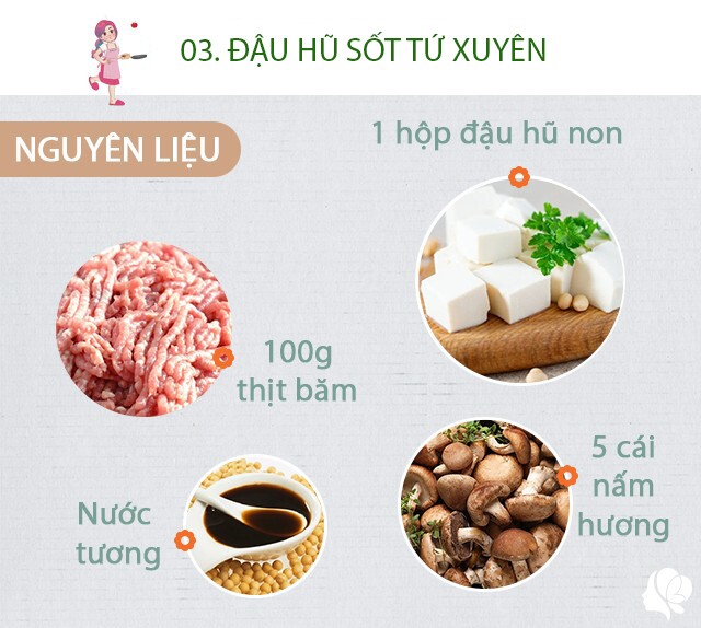 Chuẩn bị: 1 hộp đậu hũ non, 100g thịt băm, 5 cái nấm hương, nước tương, dầu hào, 20g bột bắp, bột canh, hành lá, bột ớt hoặc sa tế (không ăn được cay thì bò qua), hành khô, xíu đường.