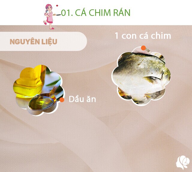 Chuẩn bị: 1con cá chim (700g, dầu ăn