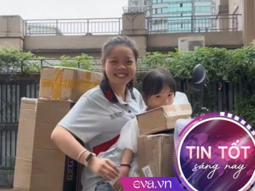 Mẹ đơn thân cõng con gái nhỏ cùng giao đồ ăn: Trong mắt có ánh sáng, dưới chân ắt có đường!