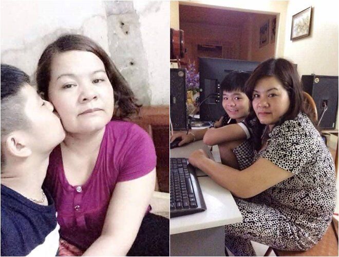 Mẹ Quang Anh Rhyder đăng những hình ảnh bên con trai ngày nhỏ.