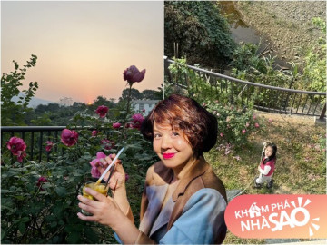 Hé lộ cơ ngơi xinh xắn của MC Diễm Quỳnh ở ngoại ô: Vườn hồng nở rộ đẹp tuyệt, thơm u mê