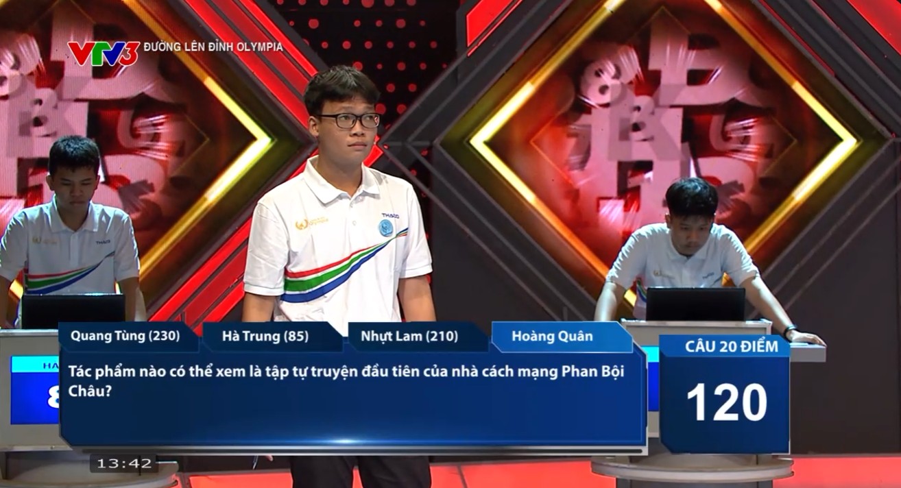 Hoàng Quân Về đích thứ 3 với 2 câu trả lời đúng. Nhựt Lam đã đưa ra 1 đáp án chính xác, lấy đi của Hoàng Quân 20 điểm. Kết thúc lượt thi, Hoàng Quân có 130 điểm. 