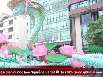 Đường hoa Nguyễn Huệ tết Ất Tỵ 2025 trước giờ khai mạc