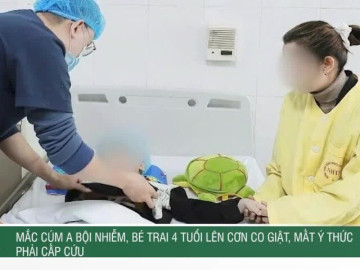 Mắc cúm A bội nhiễm, bé trai 4 tuổi lên cơn co giật, mất ý thức phải cấp cứu