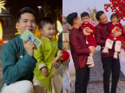 Giải trí - 2 con Thanh Đoàn - Hà Trí Quang lễ phép nhận lì xì từ ông bà nội, quý tử vừa cầm tiền liền đưa cho bố