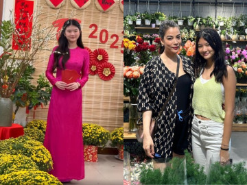 Con gái Trương Ngọc Ánh trổ nét thiếu nữ, diện áo dài Tết được khen xinh như Hoa hậu