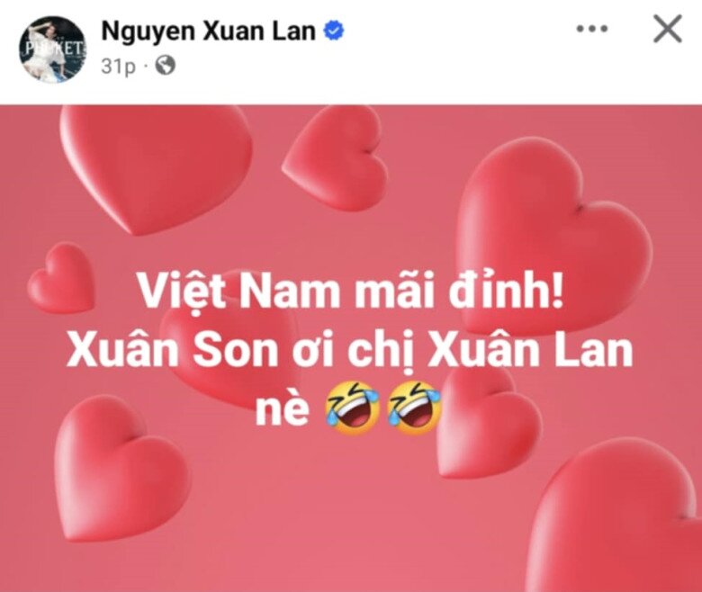 Người mẫu Xuân Lan cũng cuốn theo cơn sốt Xuân Son, có dòng chia sẻ cực kỳ hài hước trên trang cá nhân.