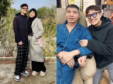 Quý tử của NSND Công Lý 20 tuổi, cao gần 1m8 vẫn kèm chặt mẹ, luôn tạo điều kiện để MC Thảo Vân yêu đương