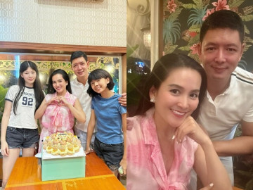 Bình Minh phải nhờ ái nữ Bella viết hộ lời chúc sinh nhật vợ vì kém tiếng Anh, trẻ ra 10 tuổi khi ở bên gia đình