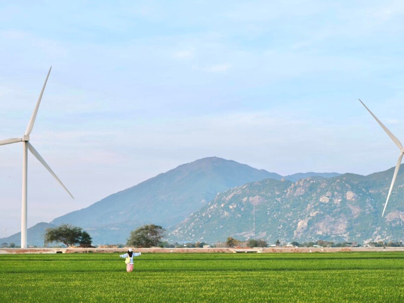 Để đến được Cánh đồng điện gió Đầm Nại, bạn xuất phát từ Thành phố Phan Rang - Tháp Chàm, di chuyển theo tuyến Quốc lộ 1A theo hướng về Thành phố Nha Trang khoảng 20 km. (Ảnh: Bích Ngọc Bích)