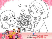 Nuôi con IQ EQ - 15 bức tranh tô màu các loài hoa bé tặng bà, mẹ, cô giáo ngày 8/3