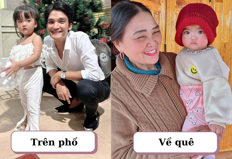 Không kém con gái Cường Đôla, nhóc tỳ Minnie nhà danh hài Mạc Văn Khoa cũng từng khiến hội mẹ bỉm "choáng" mỗi lần về quê nội được ông bà trang bị kĩ khác hẳn khi ở Sài thành.