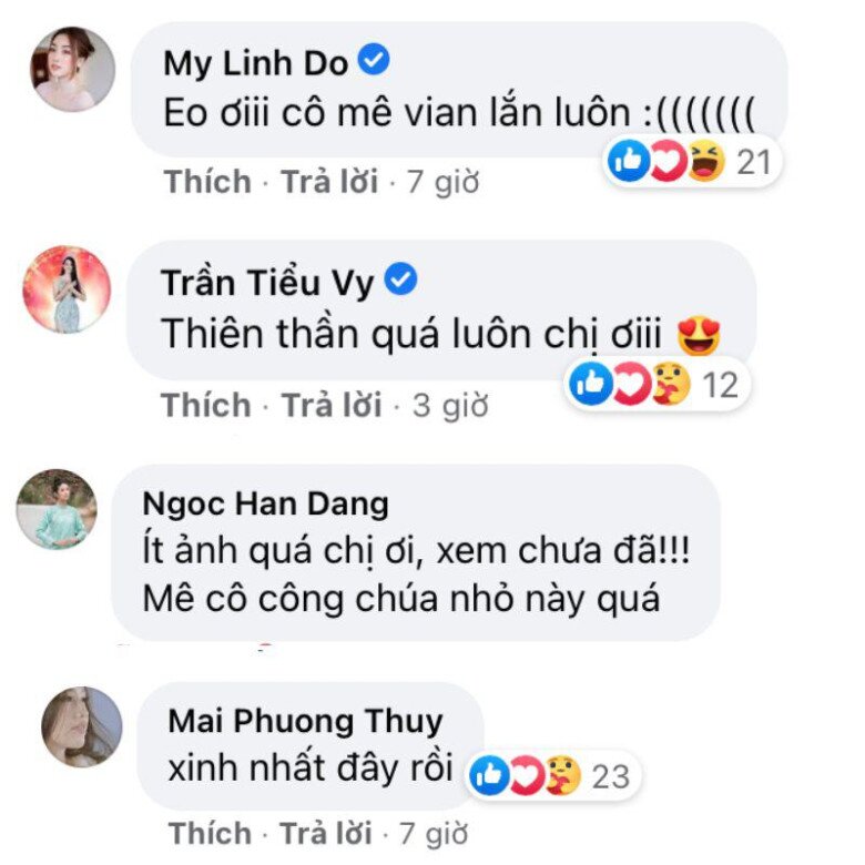 Các hoa hậu Việt hết lời khen ngợi Viann dù cô bé còn rất nhỏ.