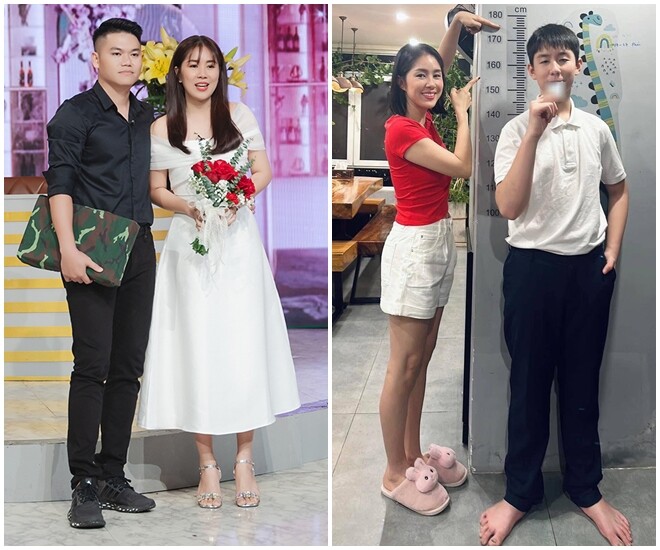 Không chỉ có ông xã cao mà con riêng Lê Phương cũng cao hơn 1m75 dù mới là học sinh cấp 2.