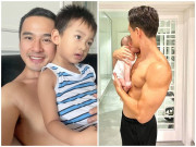 Yêu con - Lương Thế Thành cởi trần chăm con được dân tình khen "bố đảm, body đẹp", Kim Lý, Cường Đôla cũng không thua kém