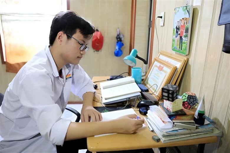 Đình Thái rất thích học môn Toán, một phần do năng khiếu, phần còn lại do được truyền động lực, đam mê từ mẹ.