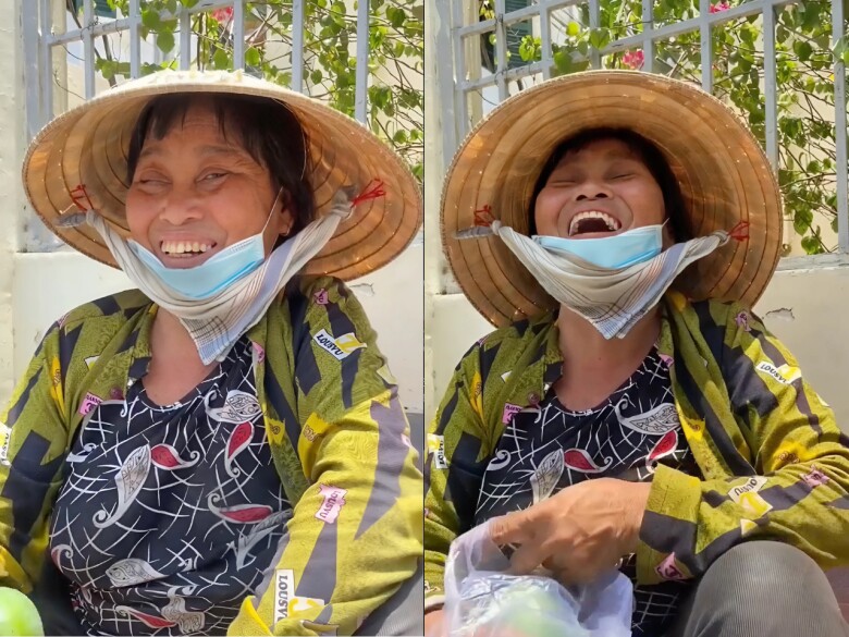 Lúc nào bà Hương cũng rạng rỡ nụ cười trên môi, đối với bà chỉ có sự lạc quan mới chiến thắng được số phận của mình.