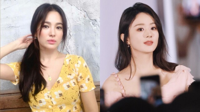 Thời điểm thanh xuân, cả Song Hye Kyo và Triệu Lệ Dĩnh đều quen thuộc với công chúng với hình tượng trong trẻo, ngọt ngào nữ tính với mái tóc dài cùng ngoại hình cuốn hút. Cả hai cũng gắn bó với mái tóc dài xuyên suốt nhiều năm sự nghiệp, làm nổi bật thêm khí chất sang chảnh, cuốn hút. 