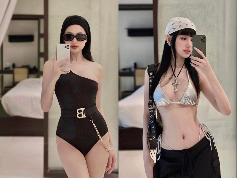 Tâm Tít tự tin khoe đường cong săn chắc, thon gọn khi thường tung những bộ ảnh bikini. Ở tuổi U40, ngoại hình của người đẹp không kém cạnh các cô gái trẻ.

