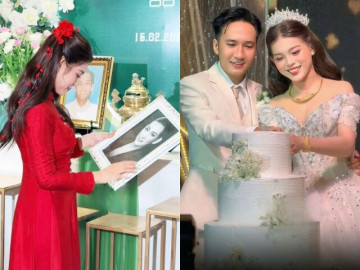 Con gái Phi Nhung - Mạnh Quỳnh làm đám cưới, nghẹn ngào ôm di ảnh của mẹ nuôi trong ngày về nhà chồng