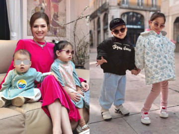 Phu nhân TGĐ tập đoàn nghìn tỷ đưa con đi du lịch sang chảnh, nhìn 2 nhóc tì đủ biết là cậu ấm, cô chiêu