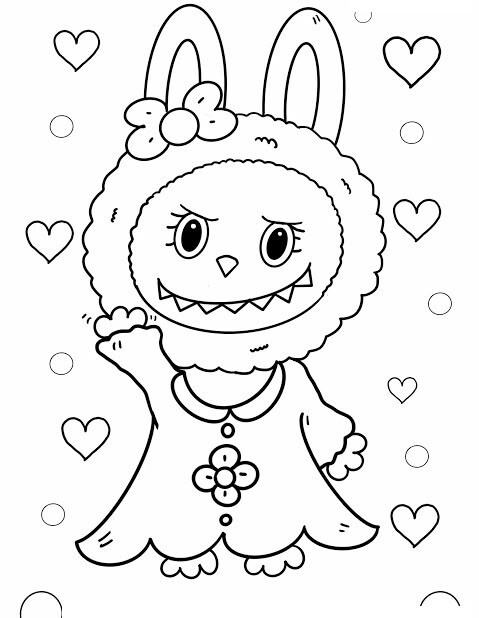 15 bức tranh tô màu labubu phiên bản ngộ nghĩnh cho bé sáng tạo (P2)