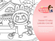 Nuôi con IQ EQ - 15 bức tranh Labubu đáng yêu, bé tập tô màu ngày cuối tuần