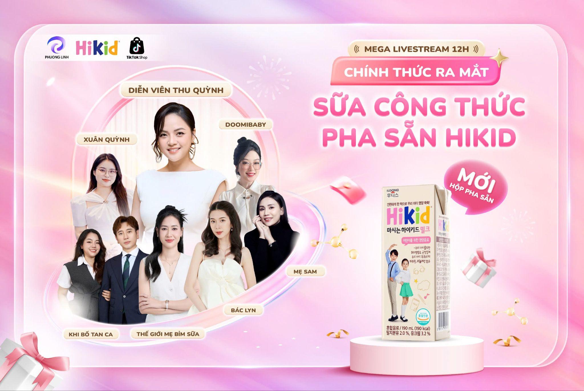 Sự kiện Mega Live 12H ngày 15/02/2025 ra mắt sữa Hikid pha sẵn