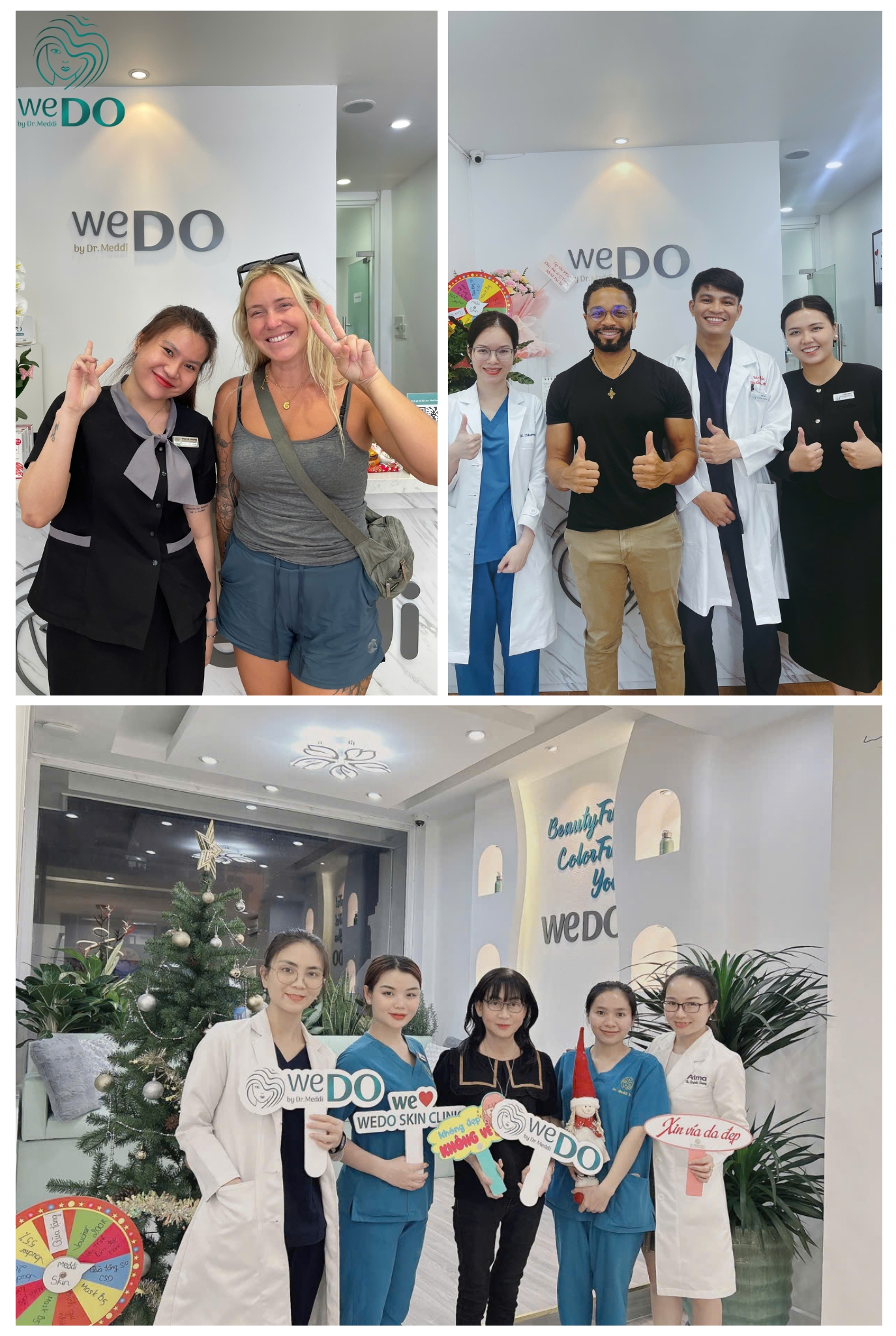 Các khách hàng sau khi điều trị đều rất vui vẻ và hài lòng với dịch vụ tại WEDO Skin Clinic.