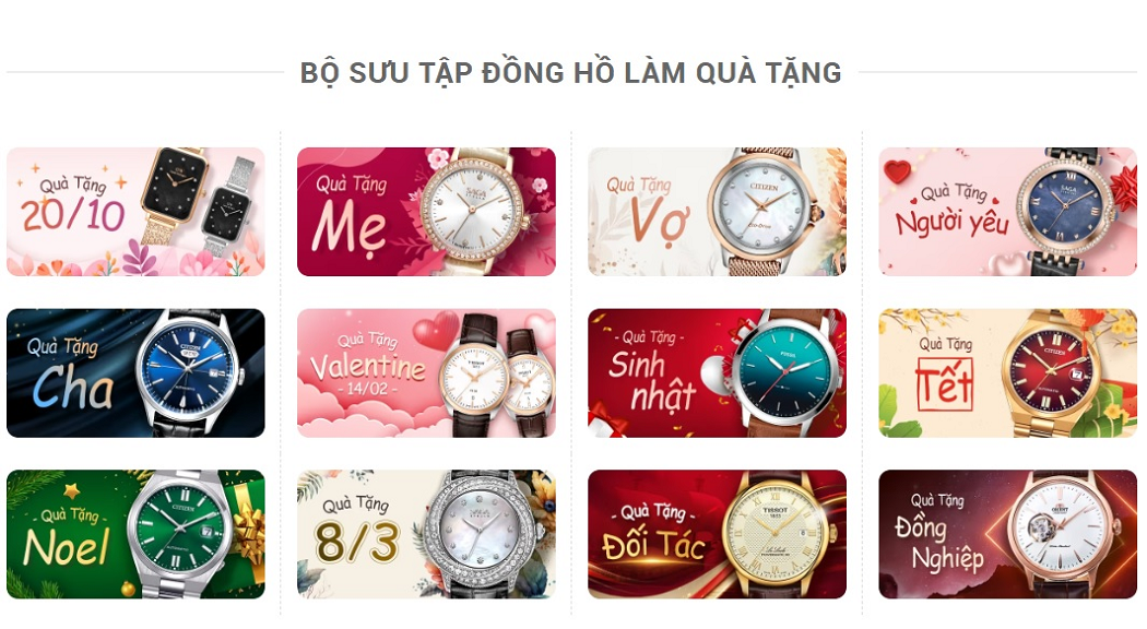 Sự đa dạng về sản phẩm tại Đồng Hồ Hải Triều cung cấp cho khách hàng nhiều sự lựa chọn tùy vào nhu cầu và mục đích tặng quà