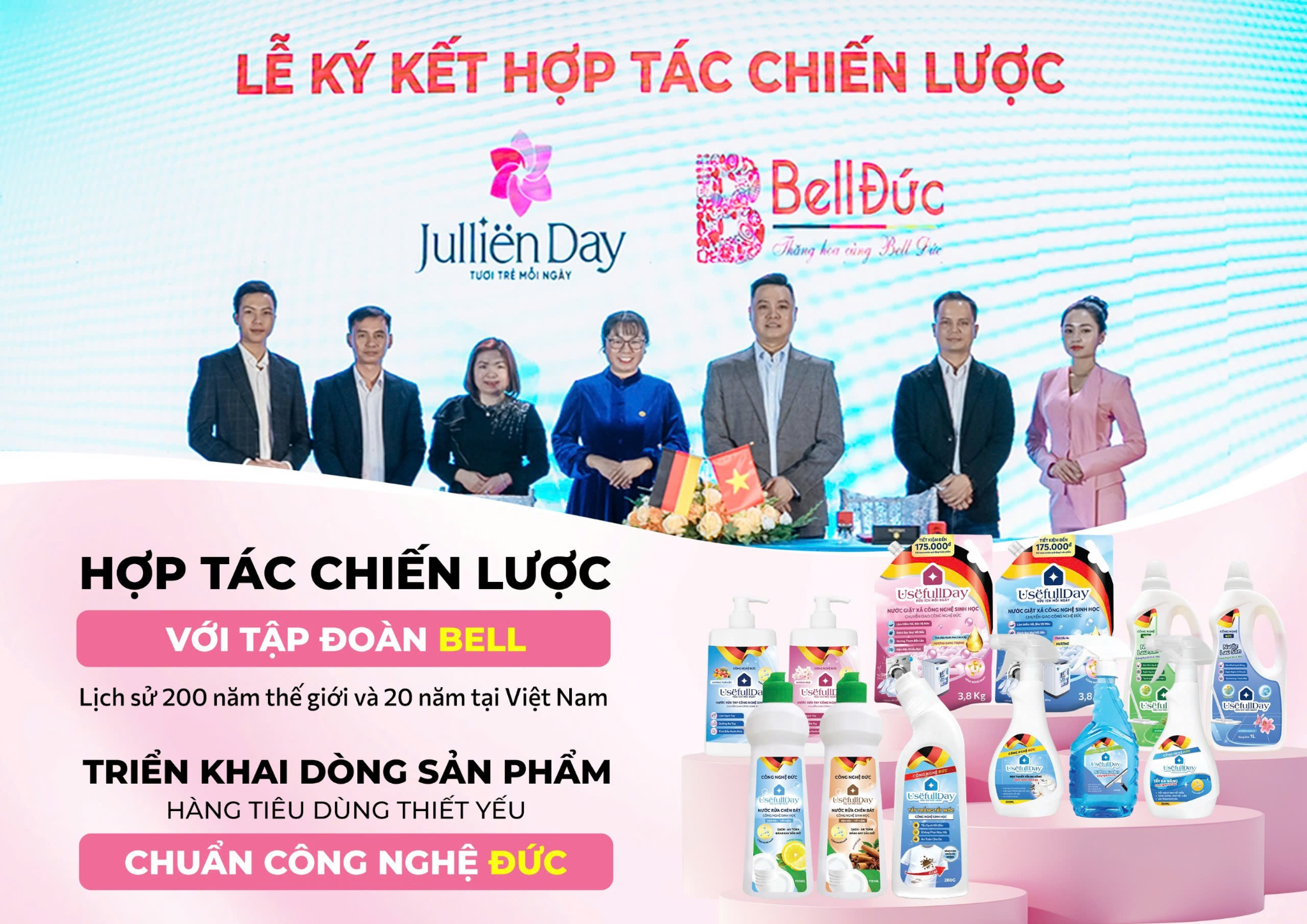 Lễ ký kết giữa Jullien Day và Bell Đức, là bước tiến quan trọng trong việc phát triển thương hiệu Jullien Day tại Việt Nam.