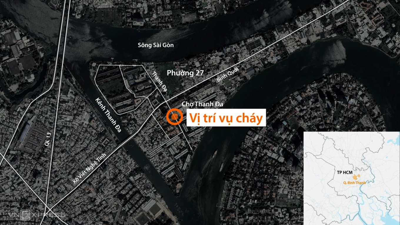 Vị trí chợ Thanh Đa. Đồ họa: Đỗ Nam